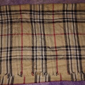 V. FRAAS Checkered Scarf with Fringe
